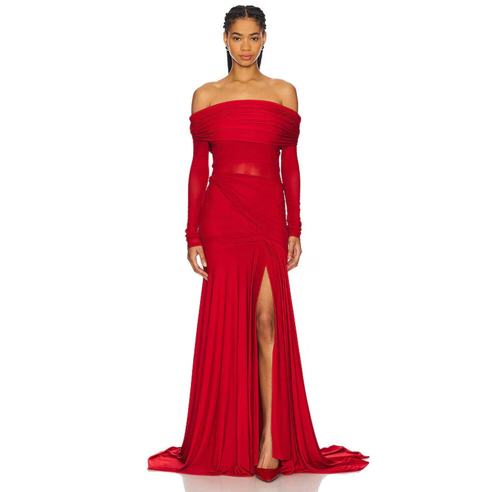 Deme by Gabriella Carla Gown red long Foldover neckline size XL NWT $380 msrp